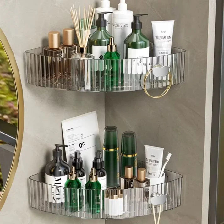 Bathroom and Kitchen Suction Cup Shelf - Hole-Free, Stylish Organization