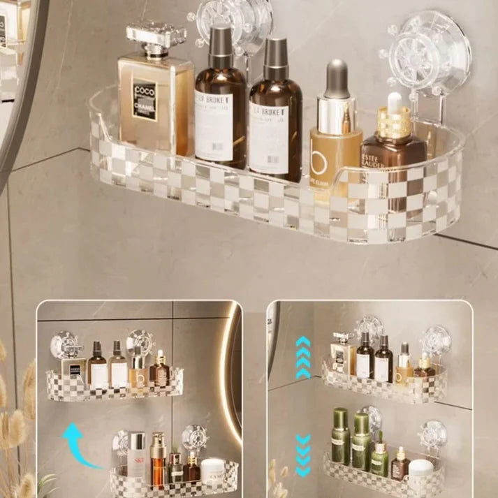 Bathroom and Kitchen Suction Cup Shelf - Hole-Free, Stylish Organization
