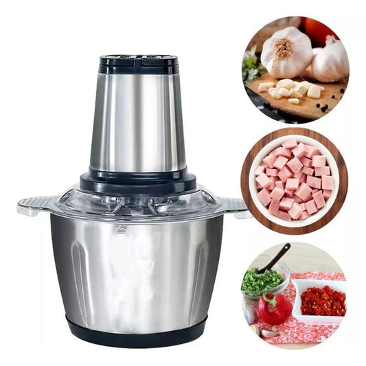Large 2-Liter Electric Food Processor and Grinder - Meat, Grains, and Vegetables